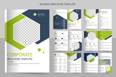 Asgari çoklu sayfa şirket broşürleri, şablon tasarımı