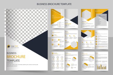 Asgari çoklu sayfa şirket broşürleri, şablon tasarımı