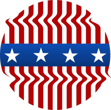 Alternatif kırmızı ve beyaz çizgili dairesel grafik ve beyaz yıldızlı mavi şerit