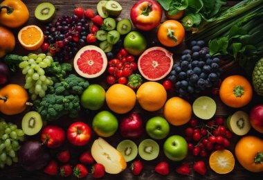 Olgun meyvelerin çeşitli yakın çekim görüntüsü