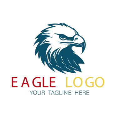 Detaylı tüyleri ve vahşi ifadesiyle stilize edilmiş kartal içeren renkli bir logo.