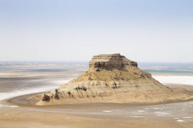 Güzel Mangystau manzarası, Karyn Zharyk depresyonu, Kazakistan. Orta Asya manzarası