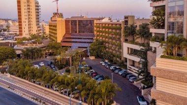 Four Seasons Hotel, Limasol, Kıbrıs 'ın hava manzarası  