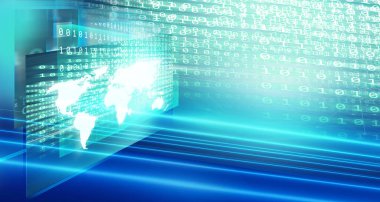 Dijital ikili kod arkaplanı - veri ve internet konsepti - 3d illüstrasyon  