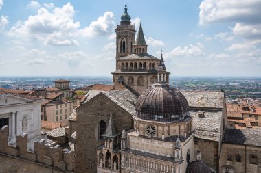 View of Santa Maria Maggiore Basilica, Bergamo's most striking church, located in the old town (Bergamo Alta), Lombardy, Italy
