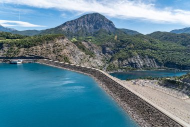 Dam of the Lake of Serre-Poncon, one of the largest reservoirs in Europe, Hautes-Alpes, France