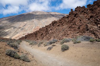 Dağların ve patikaların olduğu manzaralı bir yer..