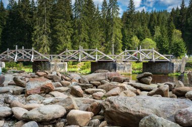 Hradlovy most, also known as the Rechle bridge, near Modrava in the Sumava National Park, Czech Republic