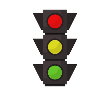 Trafik ışığı kırmızı ve yeşil gösteriyor.