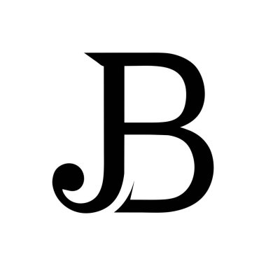 Biçimlendirilmiş siyah harf j ve b logosu