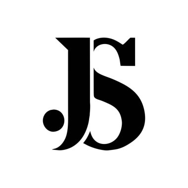 İçinde J ve S harfleri olan siyah logo.