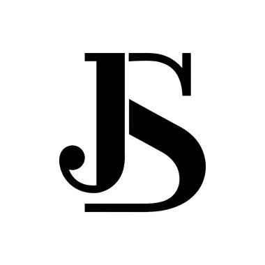 İçinde J ve S harfleri olan siyah logo.