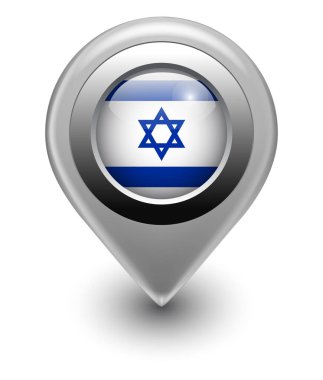 İsrail bayrağı gösteren gümüş lokasyon rozeti