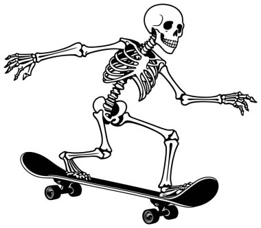 Kaykay yaparken iskelet kayıyor.