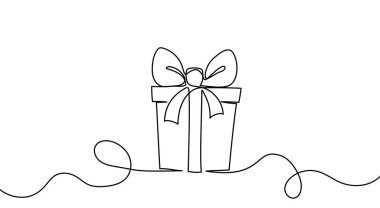 Line gift box icon vector illustration 