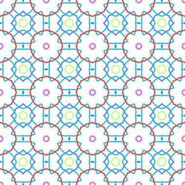 Daireler ve çizgiler tasarlanmış renkli geometrik desen