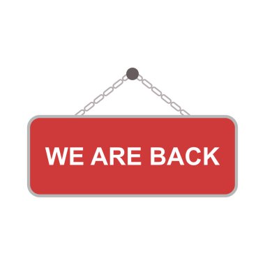 Kırmızı dikdörtgen tabela ve kalın beyaz yazı geri döndüğümüzü gösteriyor..