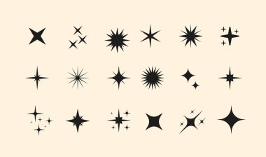 vektör kümesi - çizilmiş yıldızlar