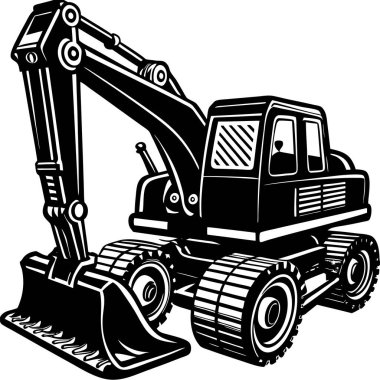 İnşaat alanında siyah kazıcı kazıyor