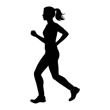 Koşu yapan bir kadının silüet çizimi