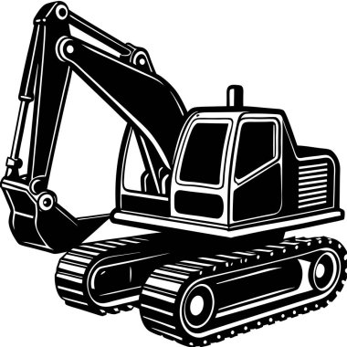 Raylı siyah kazıcı makinesi