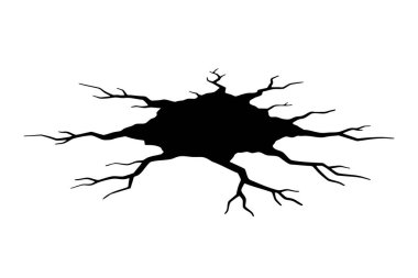 Zemini yaran büyük bir çatlak, bir delik grafik çizimi oluşturur