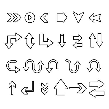 Vektör çizim okları Icons set