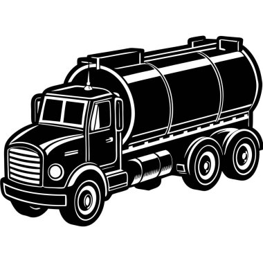 Kamyonun siyah beyaz çizimi