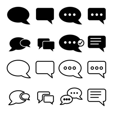 Konuşma baloncukları simgeleri vektör illüstrasyonunu ayarla