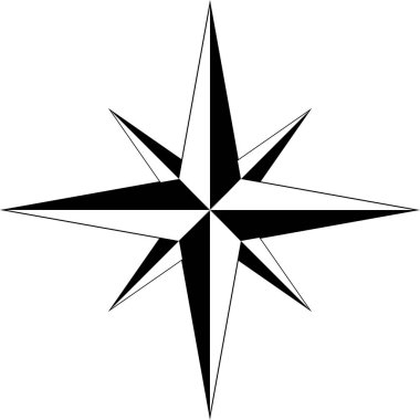 Siyah ve beyaz pusula gül tasarımı