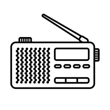 Taşınabilir radyo alıcısı simge ana hatları simgesi. vektör illüstrasyonu