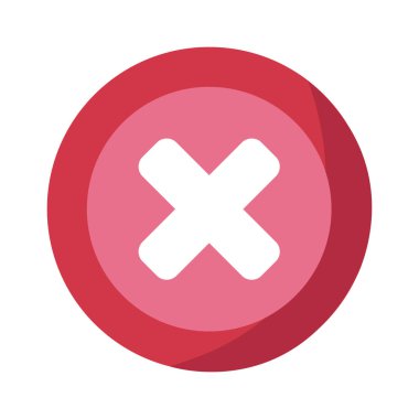 Beyaz haç sembollü kırmızı dairesel simge