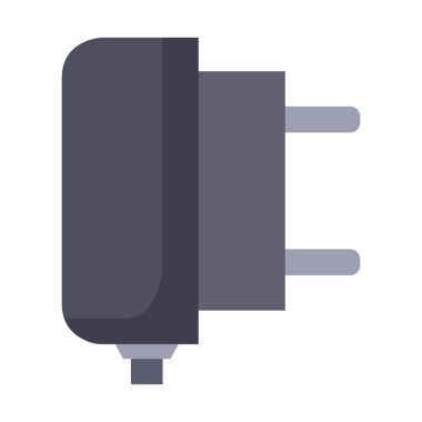 İki çatallı elektrik prizinin siyah beyaz çizimi