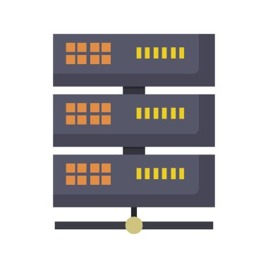 Çoklu renkli ışıkları olan üç dizili sunucu rafı