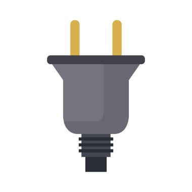 Tepede iki sarı çatallı siyah bir elektrik prizi tasviri