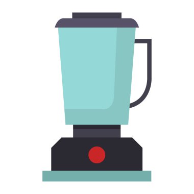 Düz yüzeyde duran turkuaz kavanoz ve siyah tabanlı mutfak aletleri karıştırıcısı