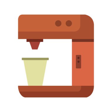 Kahve makinesi tezgahtaki açık yeşil fincana içecek dolduruyor.