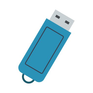 Mavi kaplama ve gümüş konnektörlü renkli USB flaş bellek