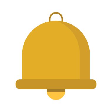 Yuvarlak tepeli sarı çan simgesi ve altta küçük bir alkış.