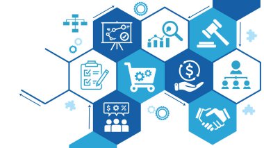 Sürdürülebilirlik geliştirme ve Küresel Yeşil Endüstri İş Konsepti için şablon tasarımı, EPS 10 Vektör illüstrasyonu