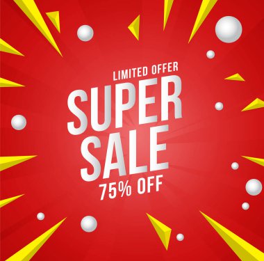 Satış afişi şablonu tasarımı, Süper satış özel teklifi. 