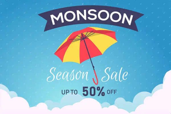Yaratıcı satış Banner veya Monsoon sezon satış poster