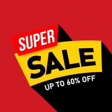 Satış afişi şablonu tasarımı, Süper satış özel teklifi. 