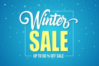 Kış indirimi afişi, vektör illüstrasyonu