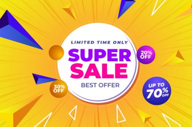 Satış afişi şablonu tasarımı, Süper satış özel teklifi. 