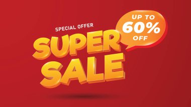 Satış afişi şablonu tasarımı, Süper satış özel teklifi. 