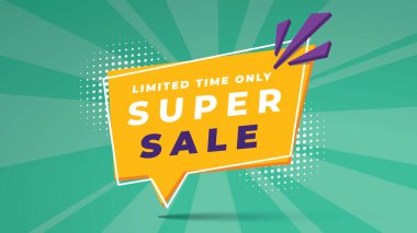 Satış afişi şablonu tasarımı, Süper satış özel teklifi. 