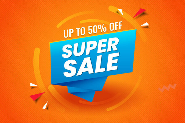 Продажа шаблон баннера дизайн, Super sale специальное предложение. 