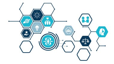 Dayanıklılık afişi web simgesi, güç, güven, motivasyon, kendini koruma, çaba, değişim ve çeviklik simgelerinin simgesi olan bir krizle başarılı bir şekilde başa çıkmak için konsept konsepti. vektör illüstrasyonu