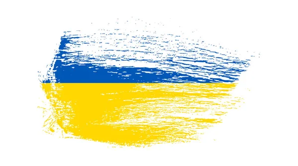 Український Національний Прапор Стилі Гранж Розмальований Пензлем Прапором України Приклад — стоковий вектор